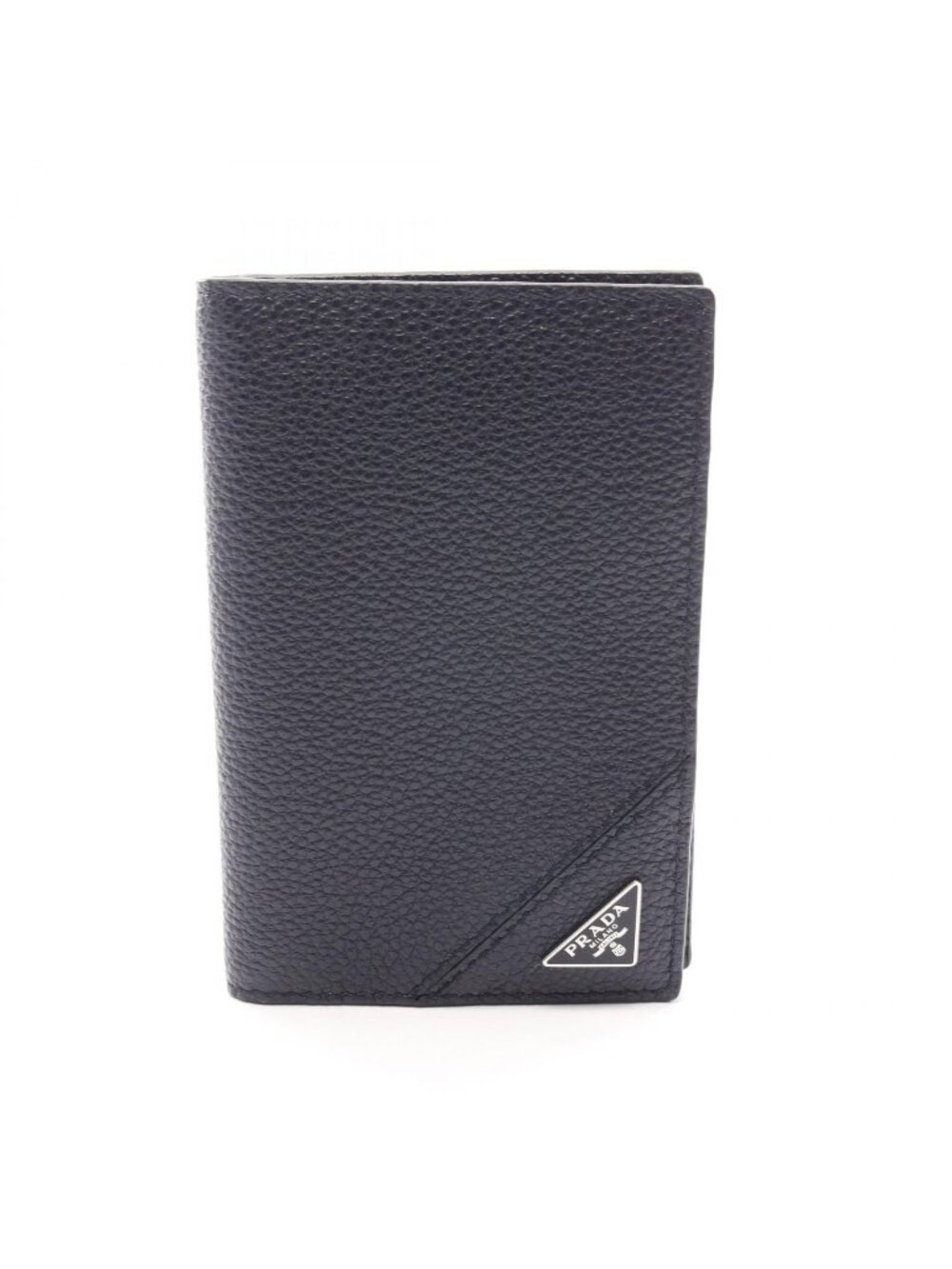Prada Card Case Navy Leather Triangle Logo
